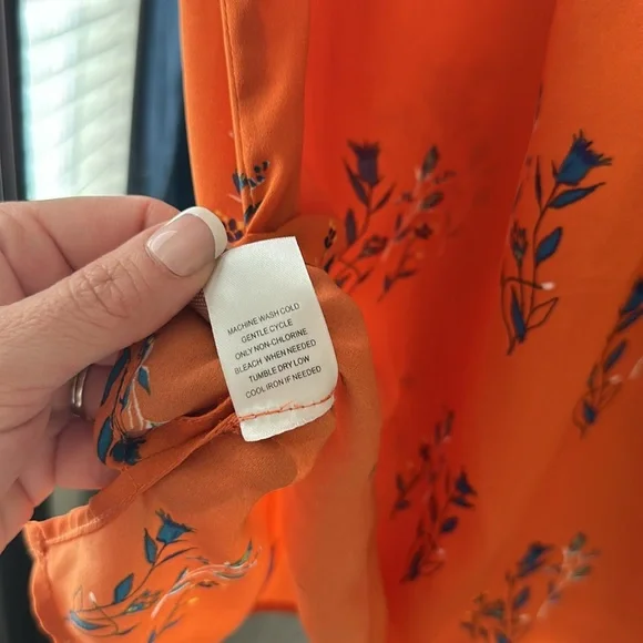 Daniel Rainn orange floral top XL - Picture 9 of 9